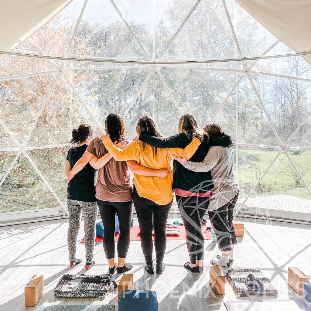 4-Season DELUXE Glamping & Yoga Package Dome - 30'/9m - Phoenix Domes - Green Vista Living