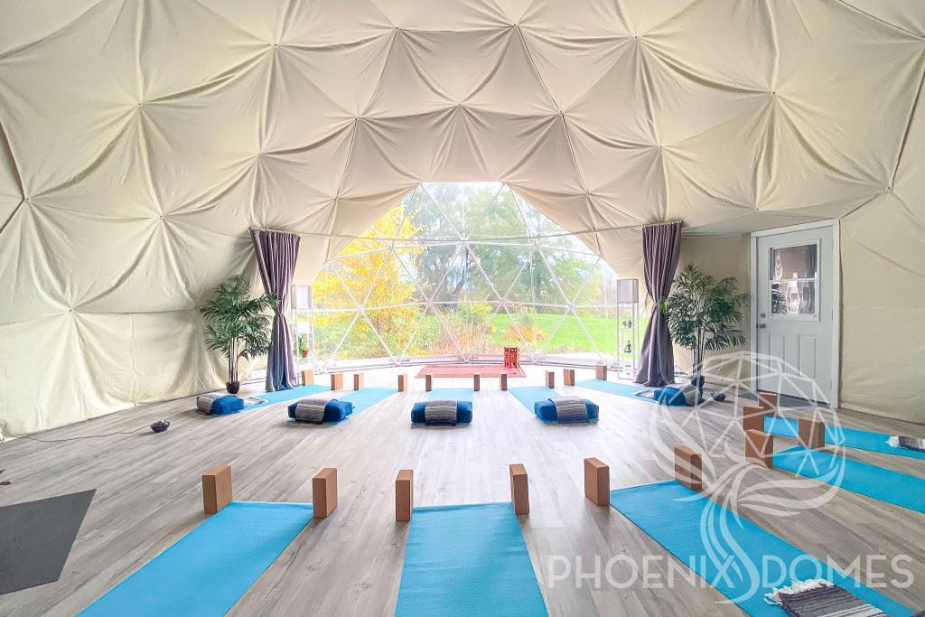 4-Season DELUXE Glamping & Yoga Package Dome - 30'/9m - Phoenix Domes - Green Vista Living