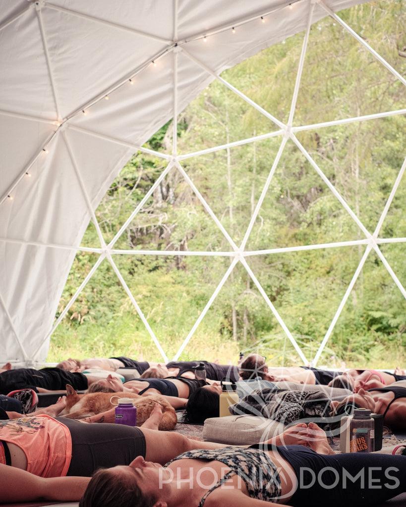 4-Season DELUXE Glamping & Yoga Package Dome - 30'/9m - Phoenix Domes - Green Vista Living