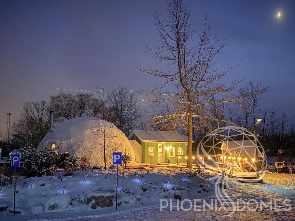 4-Season DELUXE Glamping & Yoga Package Dome - 30'/9m - Phoenix Domes - Green Vista Living