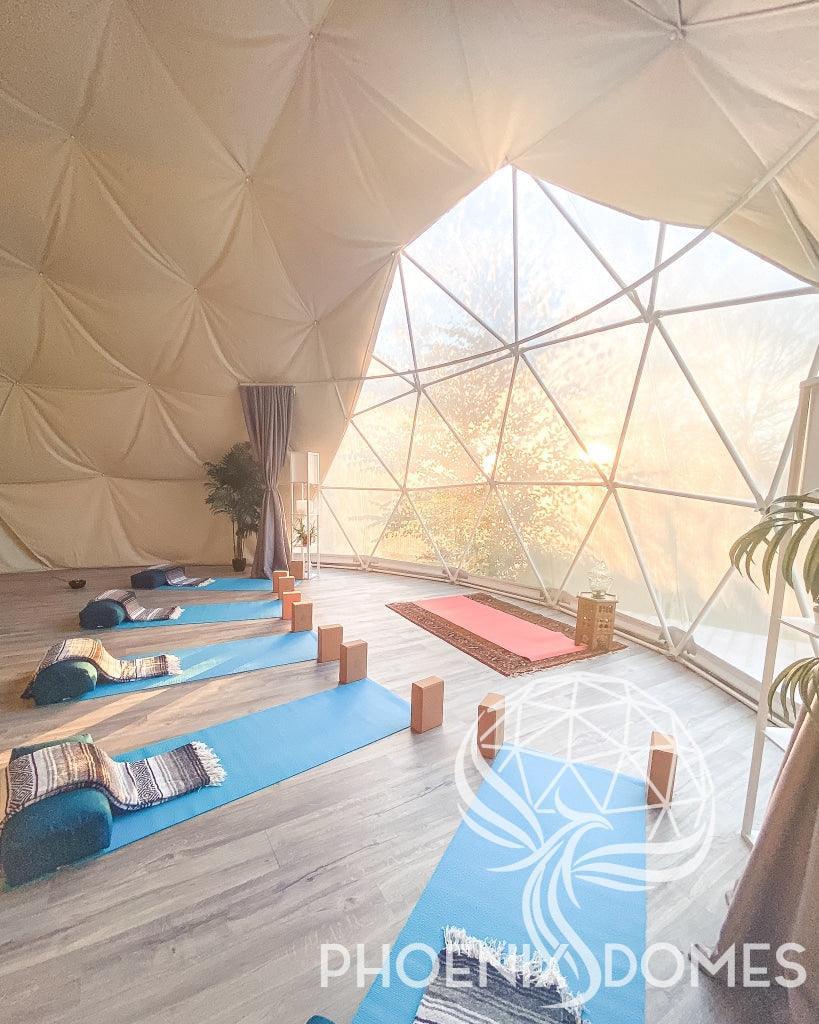 4-Season DELUXE Glamping & Yoga Package Dome - 30'/9m - Phoenix Domes - Green Vista Living