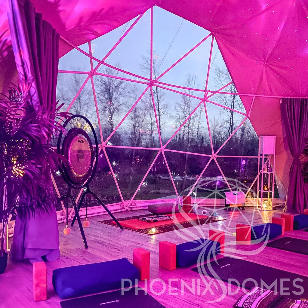4-Season DELUXE Glamping & Yoga Package Dome - 30'/9m - Phoenix Domes - Green Vista Living