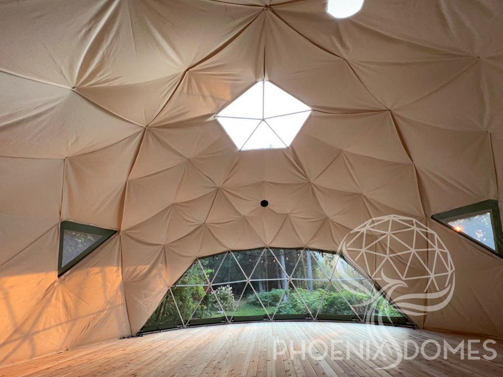 4-Season DELUXE Glamping & Yoga Package Dome - 33'/10m - Phoenix Domes - Green Vista Living