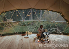 4-Season DELUXE Glamping & Yoga Package Dome - 33'/10m - Phoenix Domes - Green Vista Living