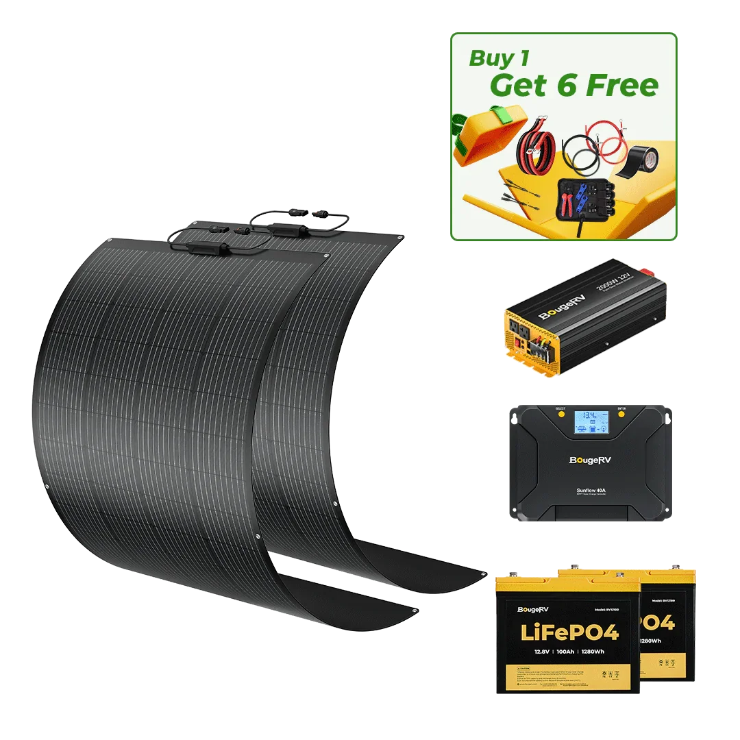 BougeRV 12V 400 Watt Flexible Solar System Kit - Green Vista Living