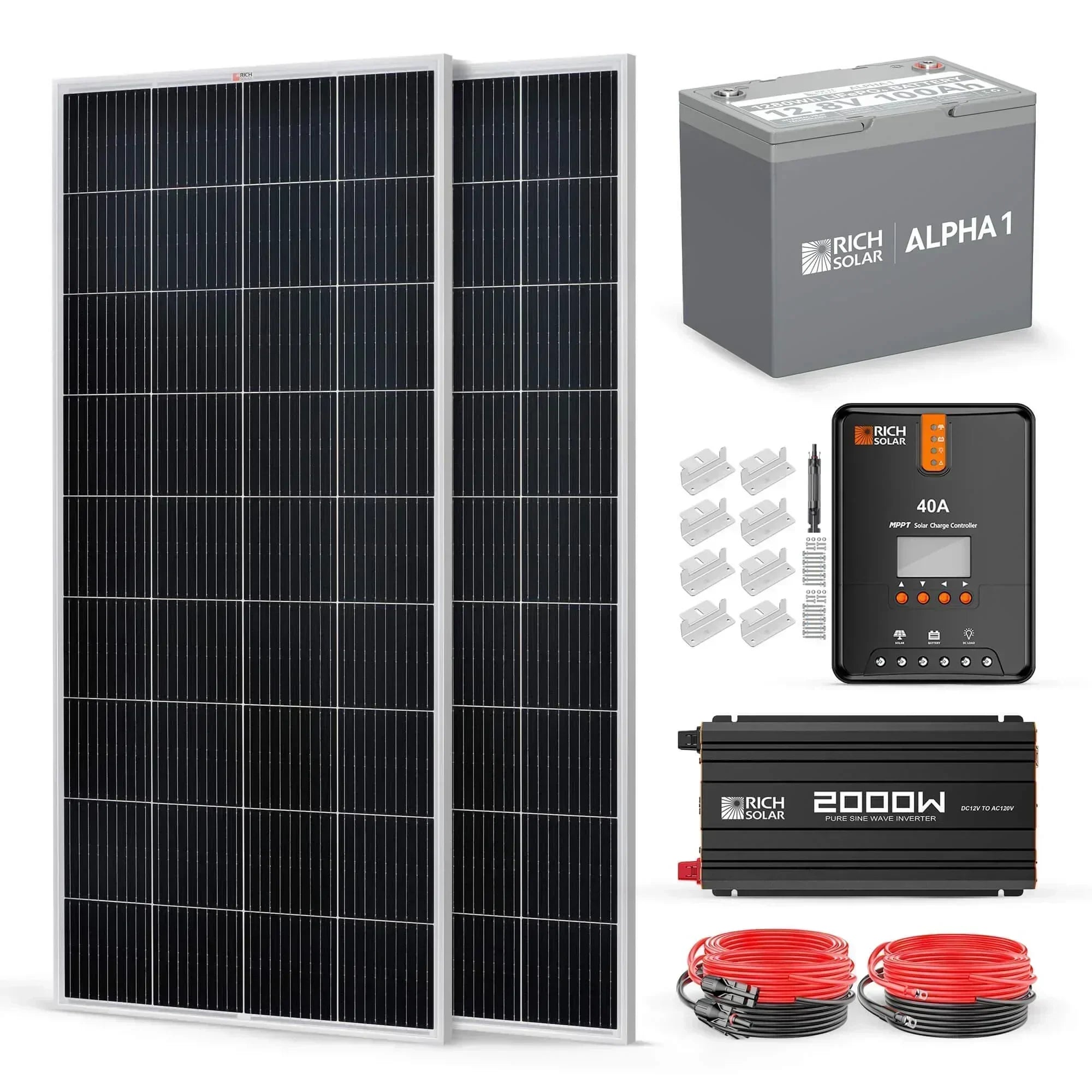 Rich Solar - 400 Watt Complete Solar Kit - Green Vista Living