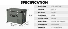 VL45 Portable Freezer Single Zone | ICECO | 45 LT
