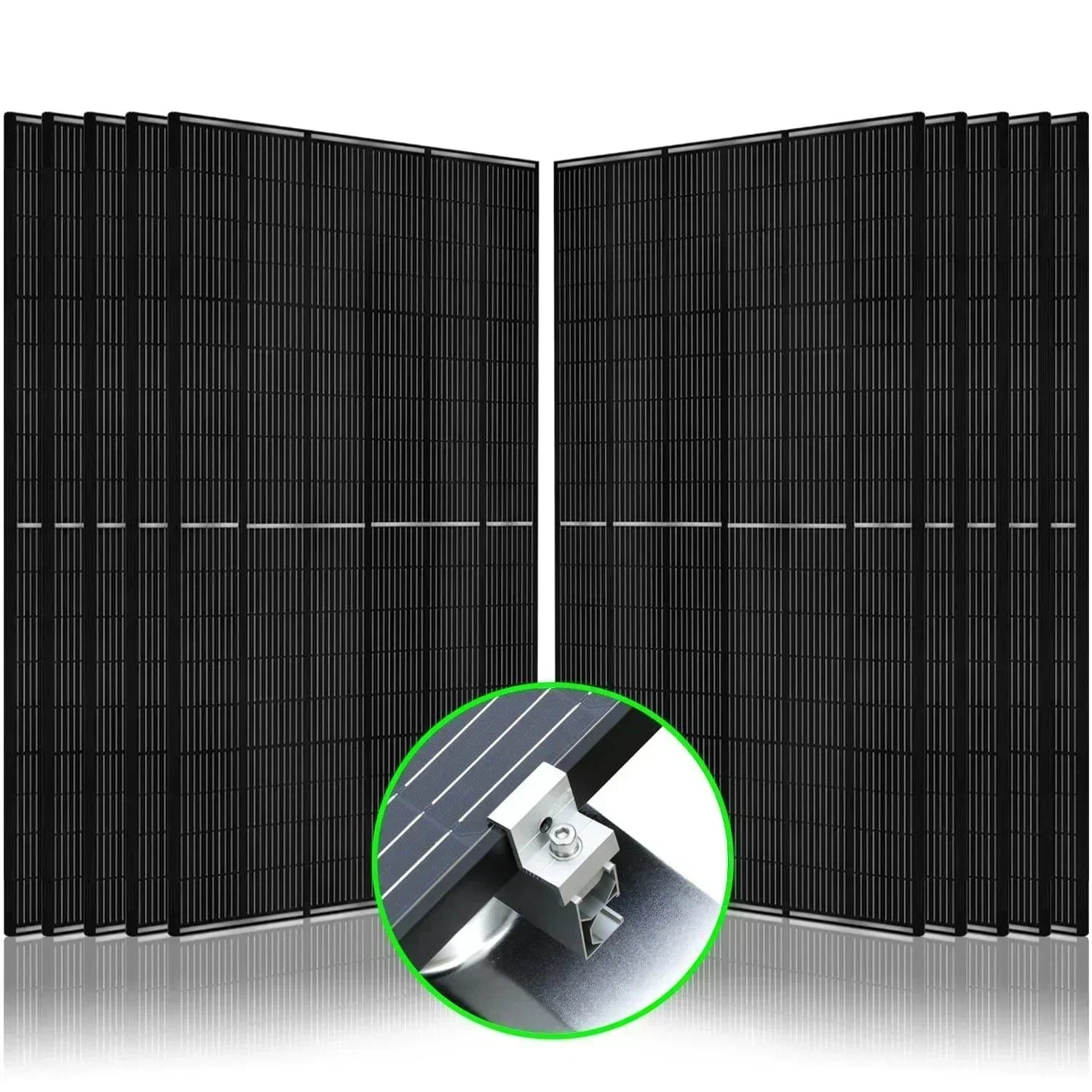 Nature's Generator 410 Watt Monocrystalline Solar Panel (10 Pack) With Solar Panel Mount Rack - Green Vista Living