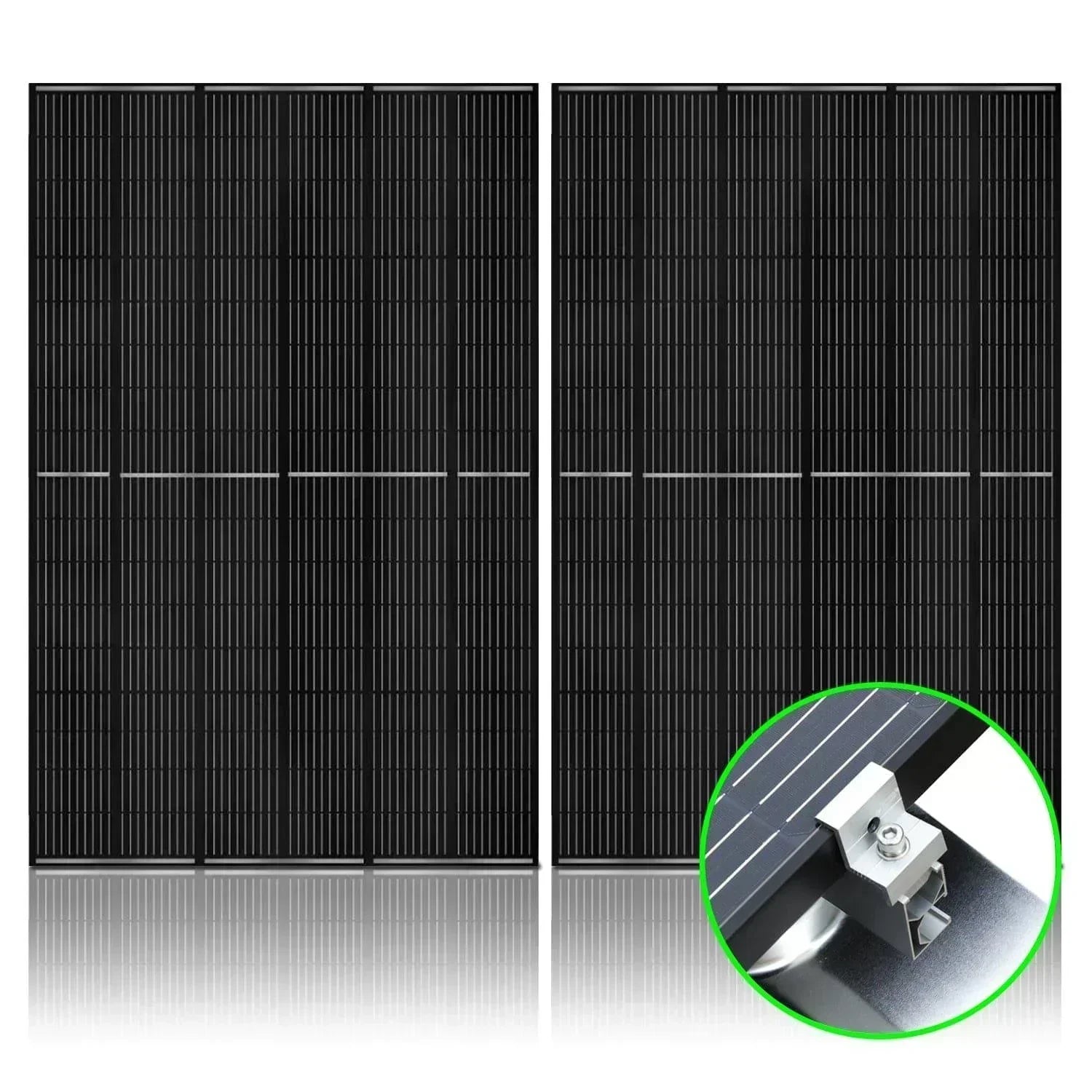 Nature's Generator 410 Watt Monocrystalline Solar Panel (2 Pack) With Solar Panel Mount Rack - Green Vista Living