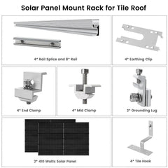 Nature's Generator 410 Watt Monocrystalline Solar Panel (2 Pack) With Solar Panel Mount Rack - Green Vista Living