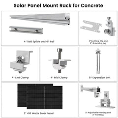 Nature's Generator 410 Watt Monocrystalline Solar Panel (2 Pack) With Solar Panel Mount Rack - Green Vista Living