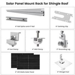 Nature's Generator 410 Watt Monocrystalline Solar Panel (2 Pack) With Solar Panel Mount Rack - Green Vista Living