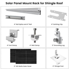 Nature's Generator 410 Watt Monocrystalline Solar Panel (2 Pack) With Solar Panel Mount Rack - Green Vista Living
