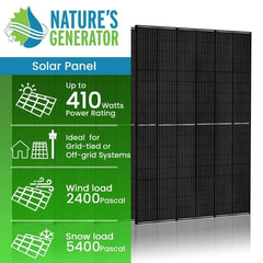 Nature's Generator 410 Watt Monocrystalline Solar Panel (4 Pack) - Green Vista Living