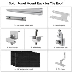 Nature's Generator 410 Watt Monocrystalline Solar Panel (4 Pack) With Solar Panel Mount Rack - Green Vista Living