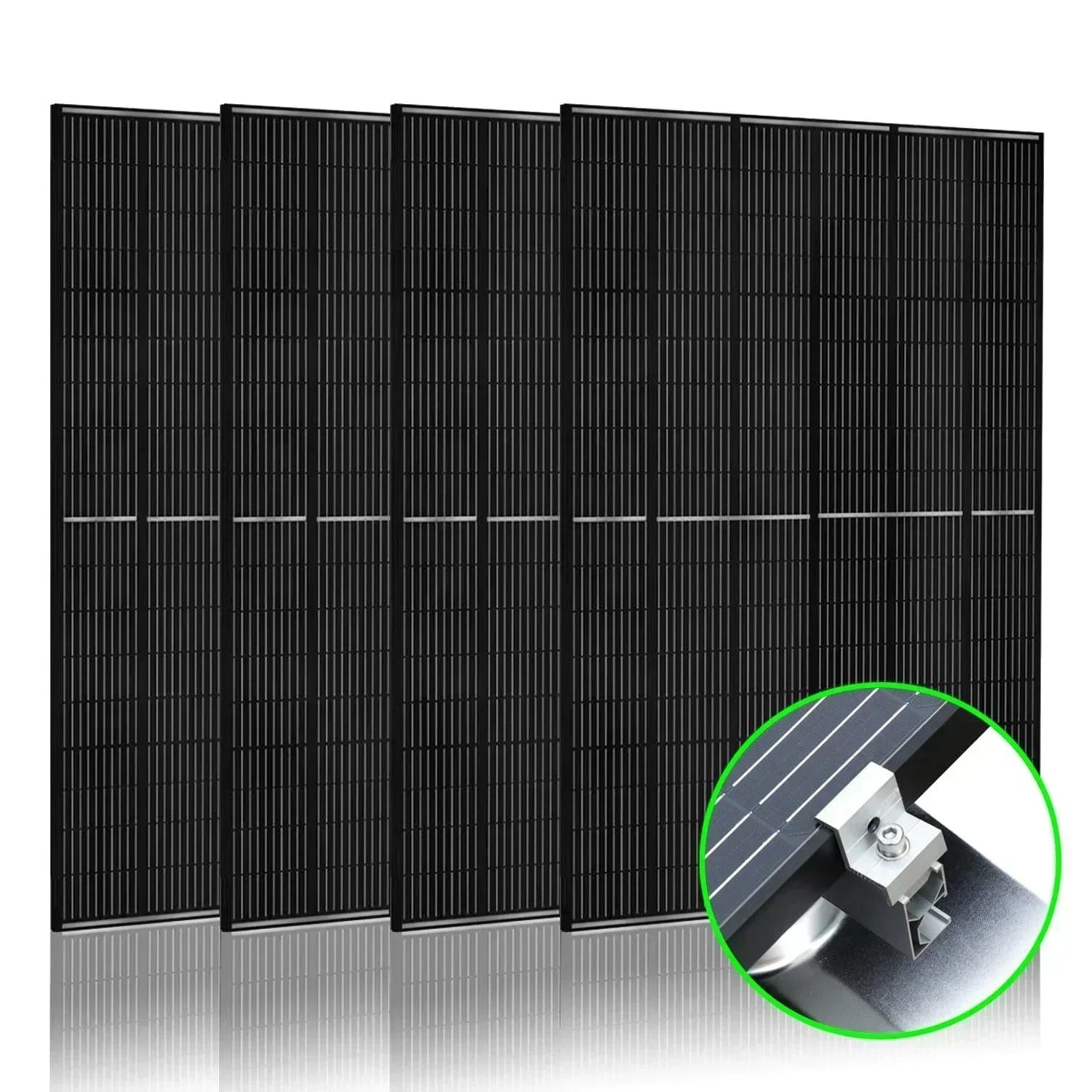 Nature's Generator 410 Watt Monocrystalline Solar Panel (4 Pack) With Solar Panel Mount Rack - Green Vista Living