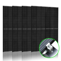 Nature's Generator 410 Watt Monocrystalline Solar Panel (4 Pack) With Solar Panel Mount Rack - Green Vista Living