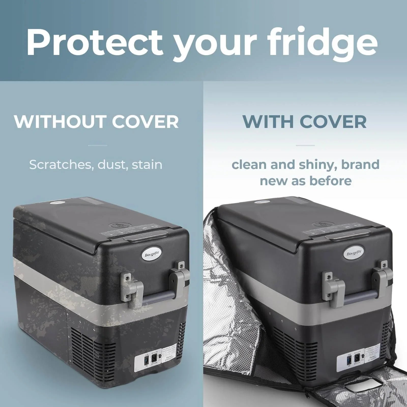 BougeRV 12V 42 Quart (40L) Portable Car Fridge Cover - Green Vista Living