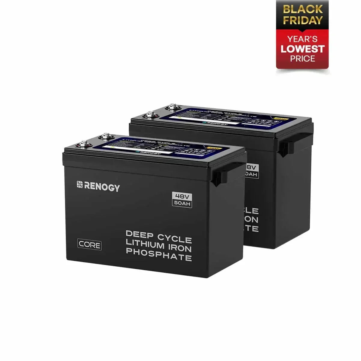Renogy Core - 48V 50Ah Smart Lithium Iron Phosphate Battery w/Self-heating - Green Vista Living