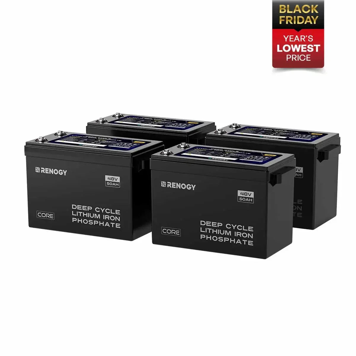 Renogy Core - 48V 50Ah Smart Lithium Iron Phosphate Battery w/Self-heating - Green Vista Living