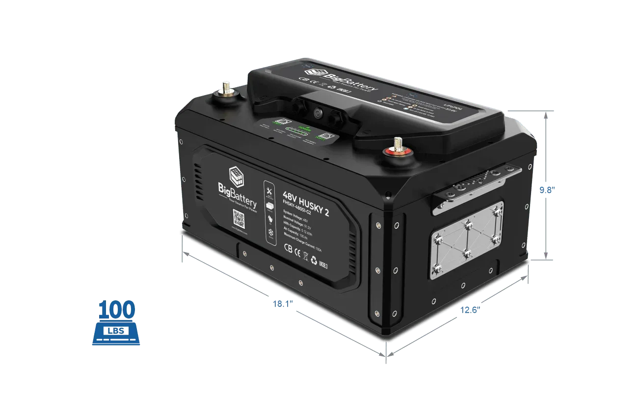 BigBattery 48V HUSKY 2 – LiFePO4 – 100Ah – 5.12kWh - Green Vista Living