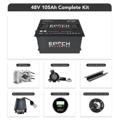 Epoch Batteries 48V 105Ah (Other) Lithium (LiFePO4) Golf Cart Battery - Complete Kit - Green Vista Living