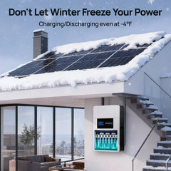 Eco-Worthy 48V 100AH Wall-Mount Lithium Battery LiFePO4 | -4℉ Charge Available | Bluetooth & WiFi | 10 Years Warranty