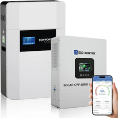 Eco-Worthy 48V 100AH Wall-Mount Lithium Battery LiFePO4 | -4℉ Charge Available | Bluetooth & WiFi | 10 Years Warranty