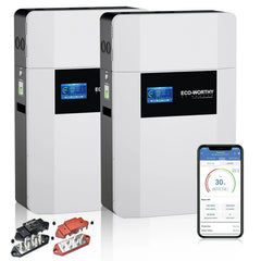 Eco-Worthy 48V 100AH Wall-Mount Lithium Battery LiFePO4 | -4℉ Charge Available | Bluetooth & WiFi | 10 Years Warranty