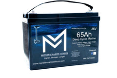 Monster Marine Lithium 65Ah 36V deep cycle marine LiFePO4 battery with bluetooth, black case