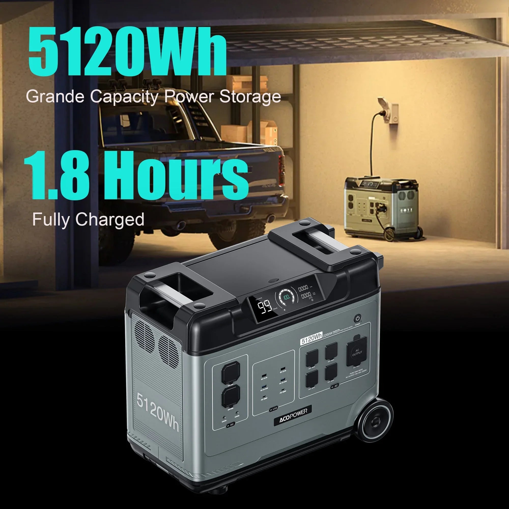 P5000 Portable Power Station 5120Wh/2200W - Green Vista Living
