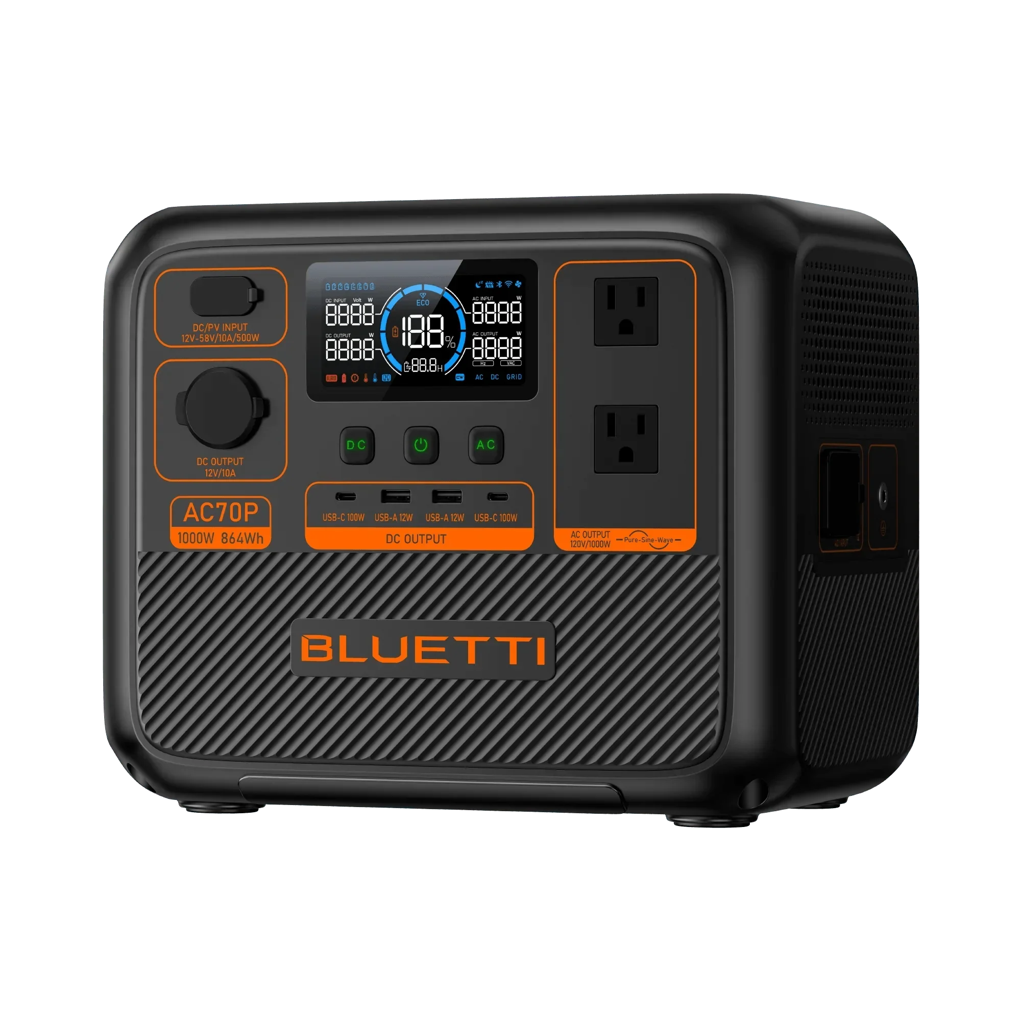 BLUETTI AC70P Portable Power Station | 1000W 864Wh - Green Vista Living