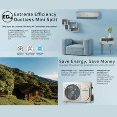 EG4 9K Mini-Split Air Conditioner & Heat Pump | 9,000 BTU | SEER2 29.5 | Plug-n-Cool DIY Install | 5-Year Warranty - Green Vista Living