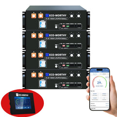ECO-WORTHY 48V 100Ah Server Rack Battery | 5.12kWh V3 Lithium Battery | UL1973 | UL9540A | CEC Eco-Worthy