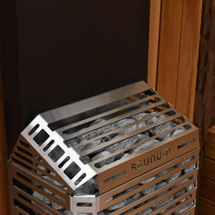 Saunum Air 5 Sauna Heater Air Series, 4.8kW Sauna Heater w/Climate Equalizer, Black - Green Vista Living