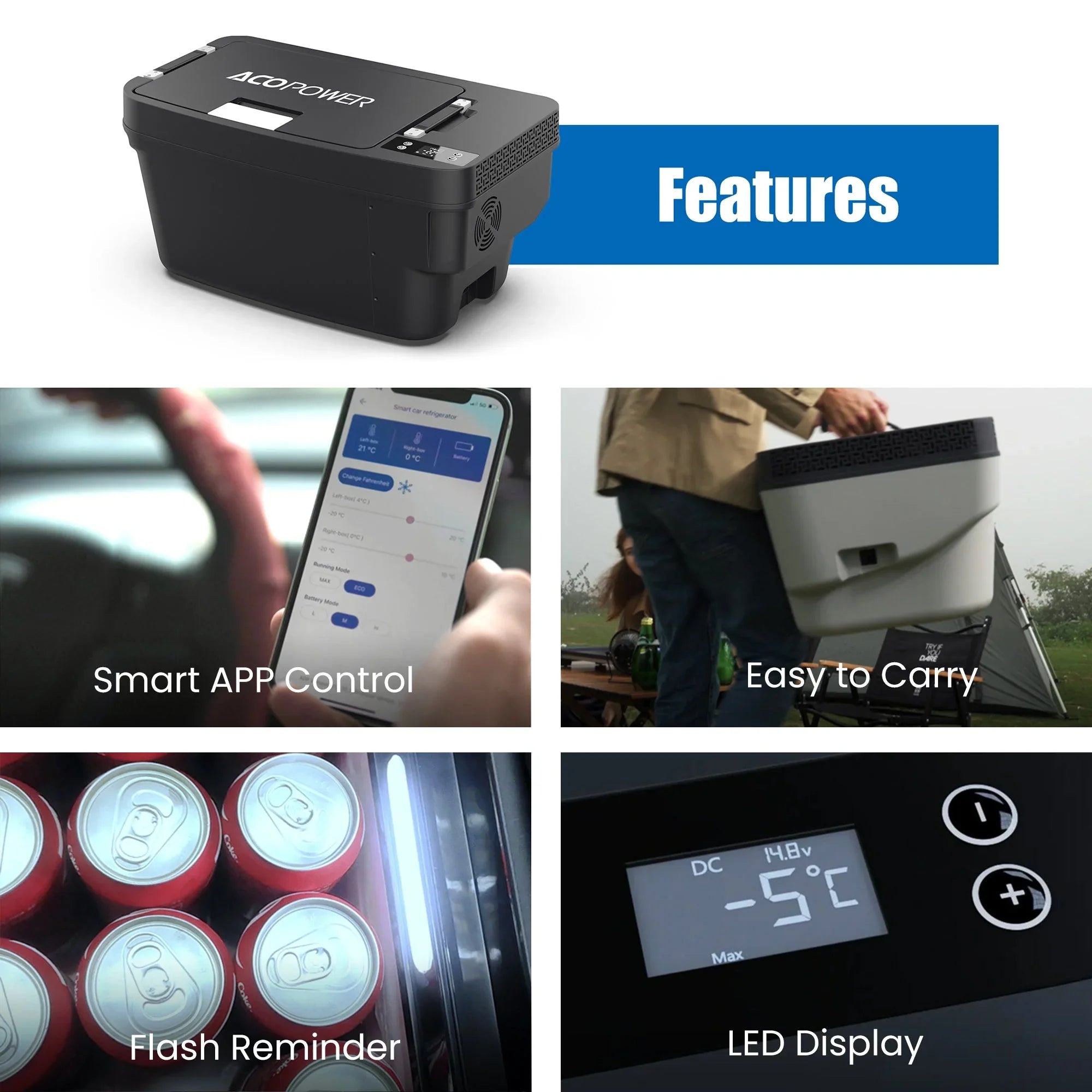 AcoPower TesFridge Portable Freezer – Specially Designed for Tesla Model Y - Green Vista Living