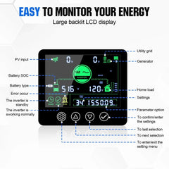 5000W Solar Off-grid Inverter Charger 48V DC to 120V AC Split Phase Power Inverter Eco-Worthy
