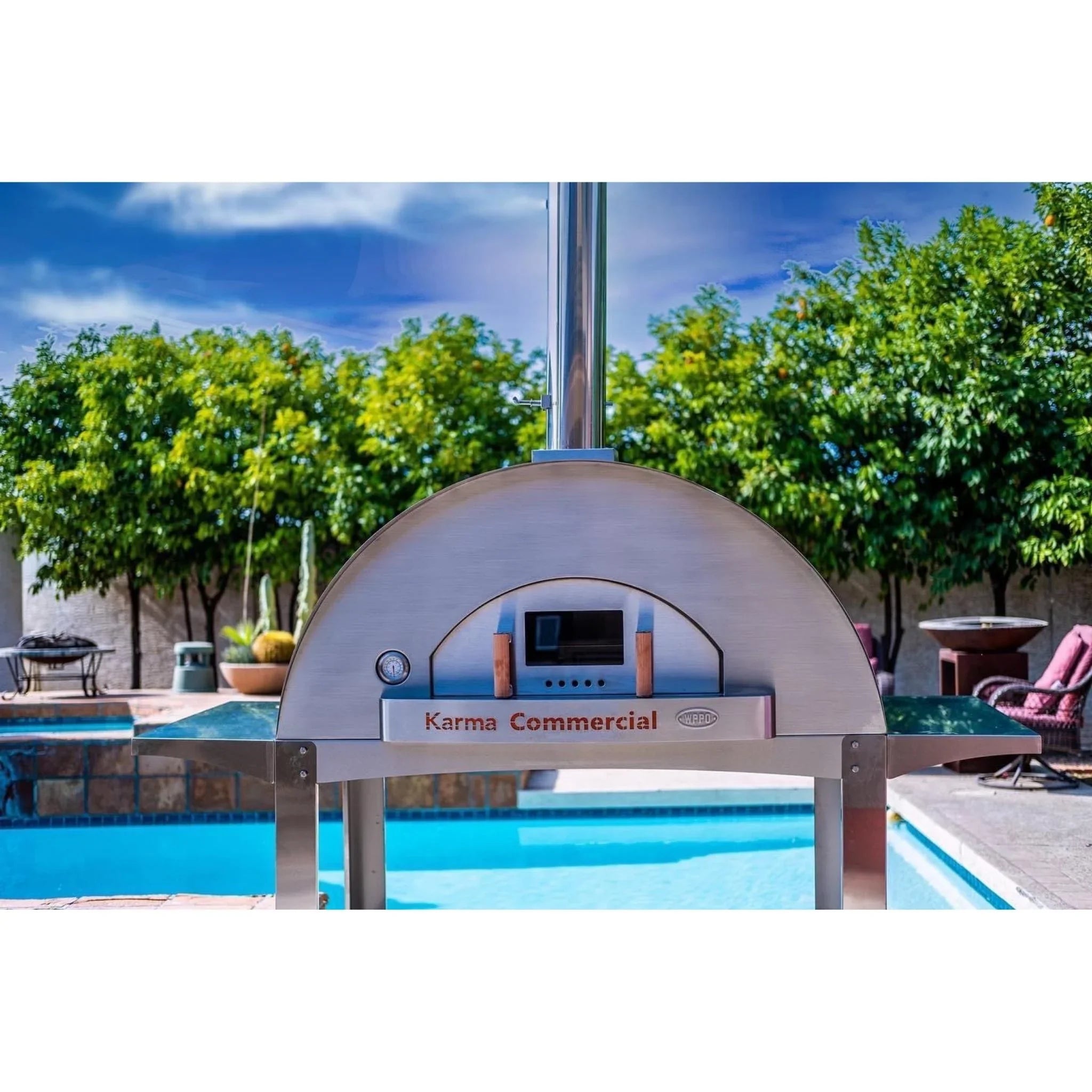 WPPO Karma 55 304 Stainless Steel Commercial Wood-Fired Oven - Green Vista Living
