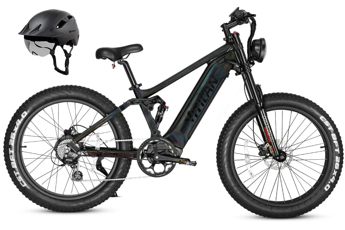 Vitilan T7PRO Full Suspension Mountain E-bike - Green Vista Living