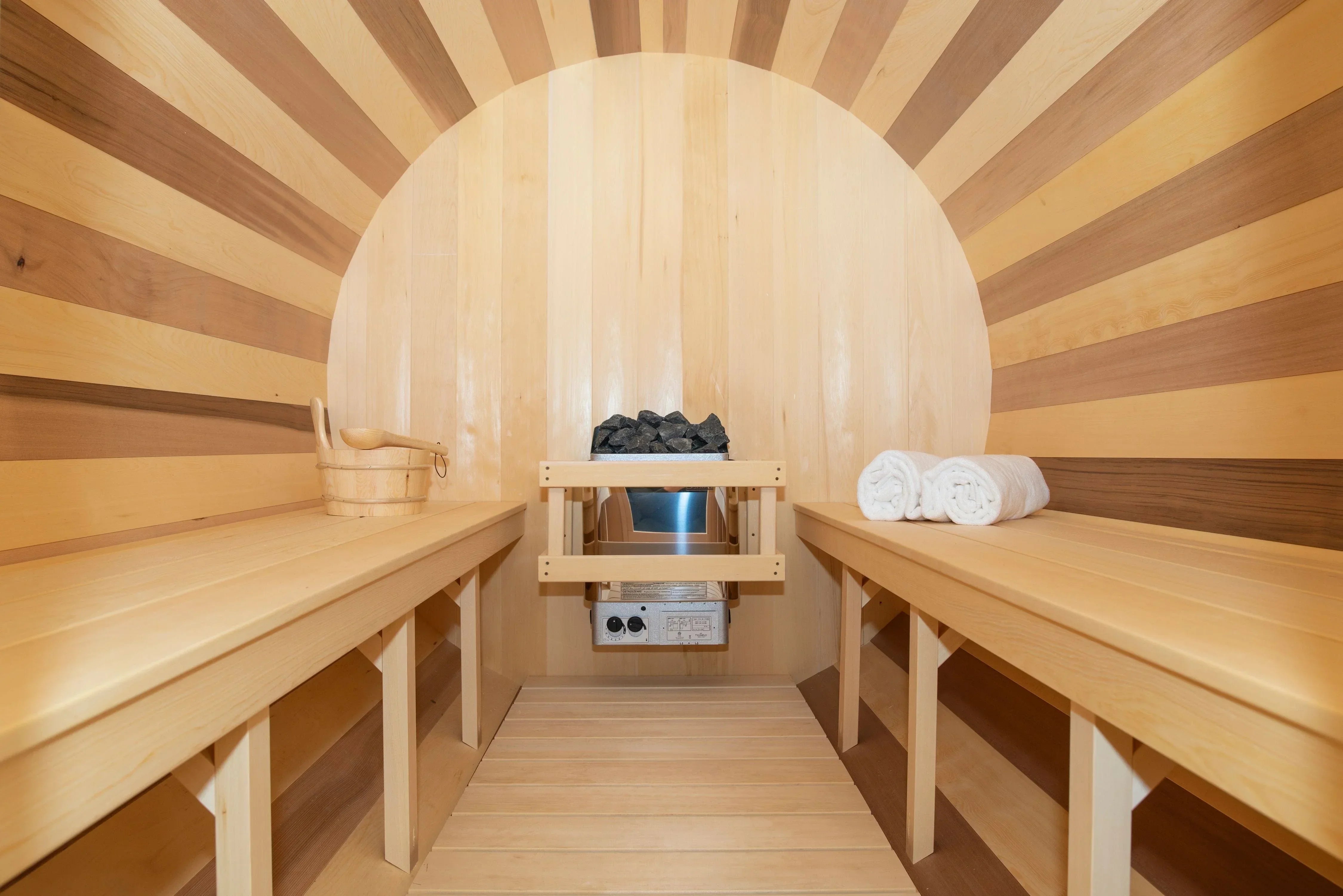 Dundalk Leisurecraft Canadian Timber Tranquility Barrel Sauna | 6 - 8 Persons - Green Vista Living
