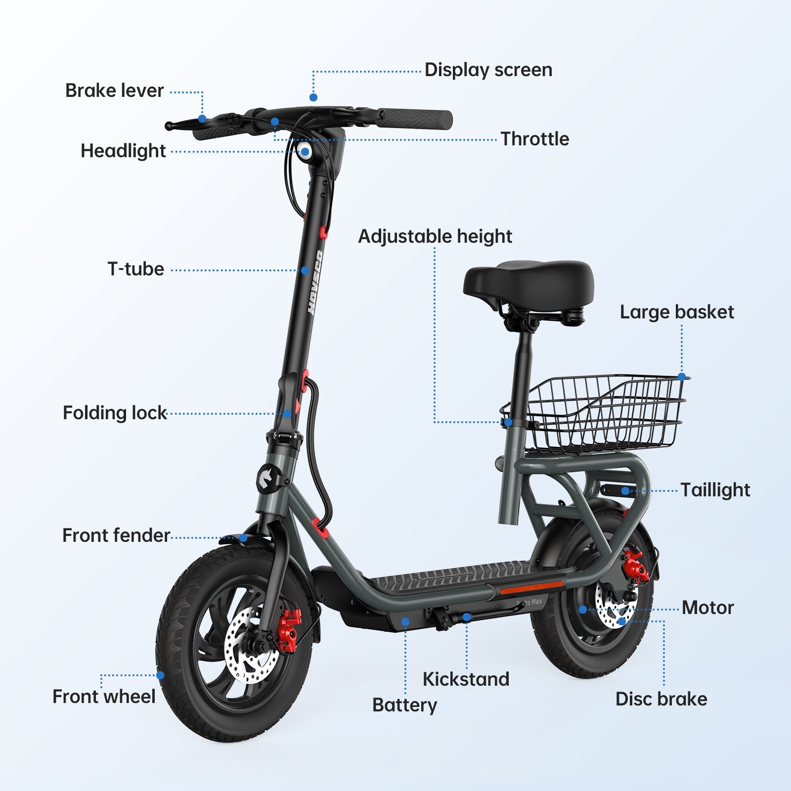 HOVSCO Porto Max Electric Scooter For Commute & Grocery Shopping - Green Vista Living