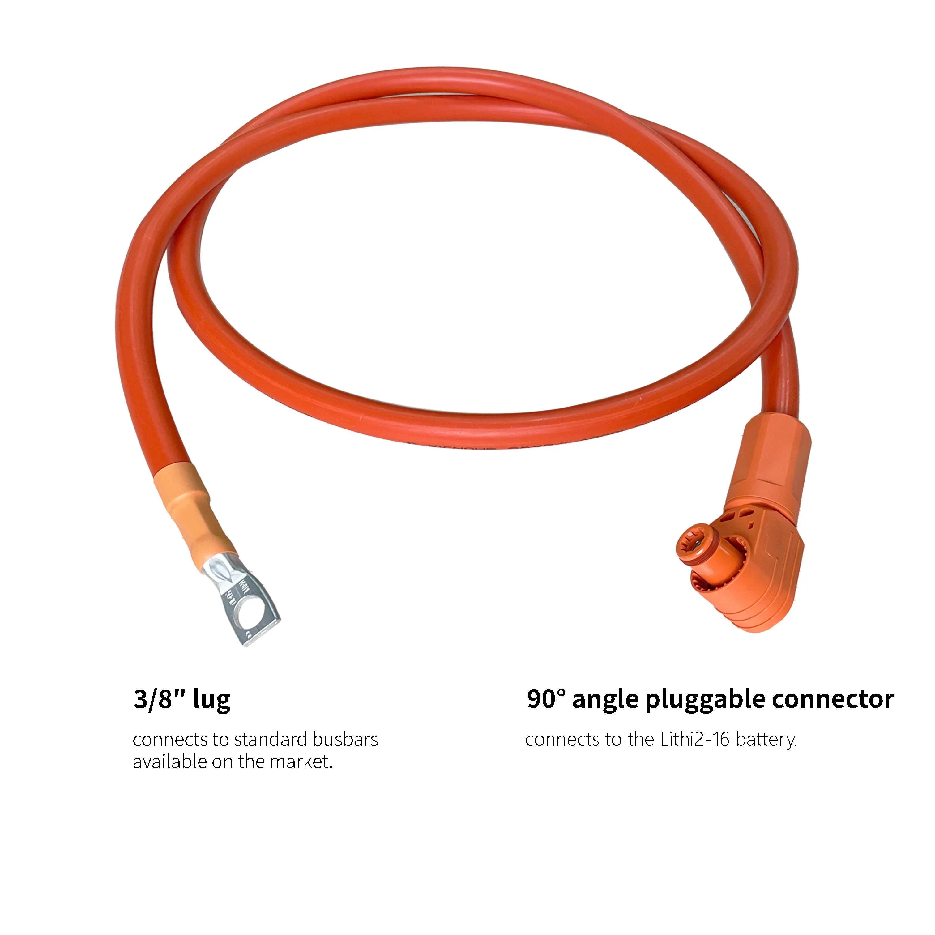 Lithi2-16 battery 1/0 AWG cable | Orange+ Black | One Pair - Green Vista Living