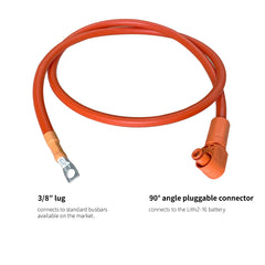 Lithi2-16 battery 1/0 AWG cable | Orange+ Black | One Pair