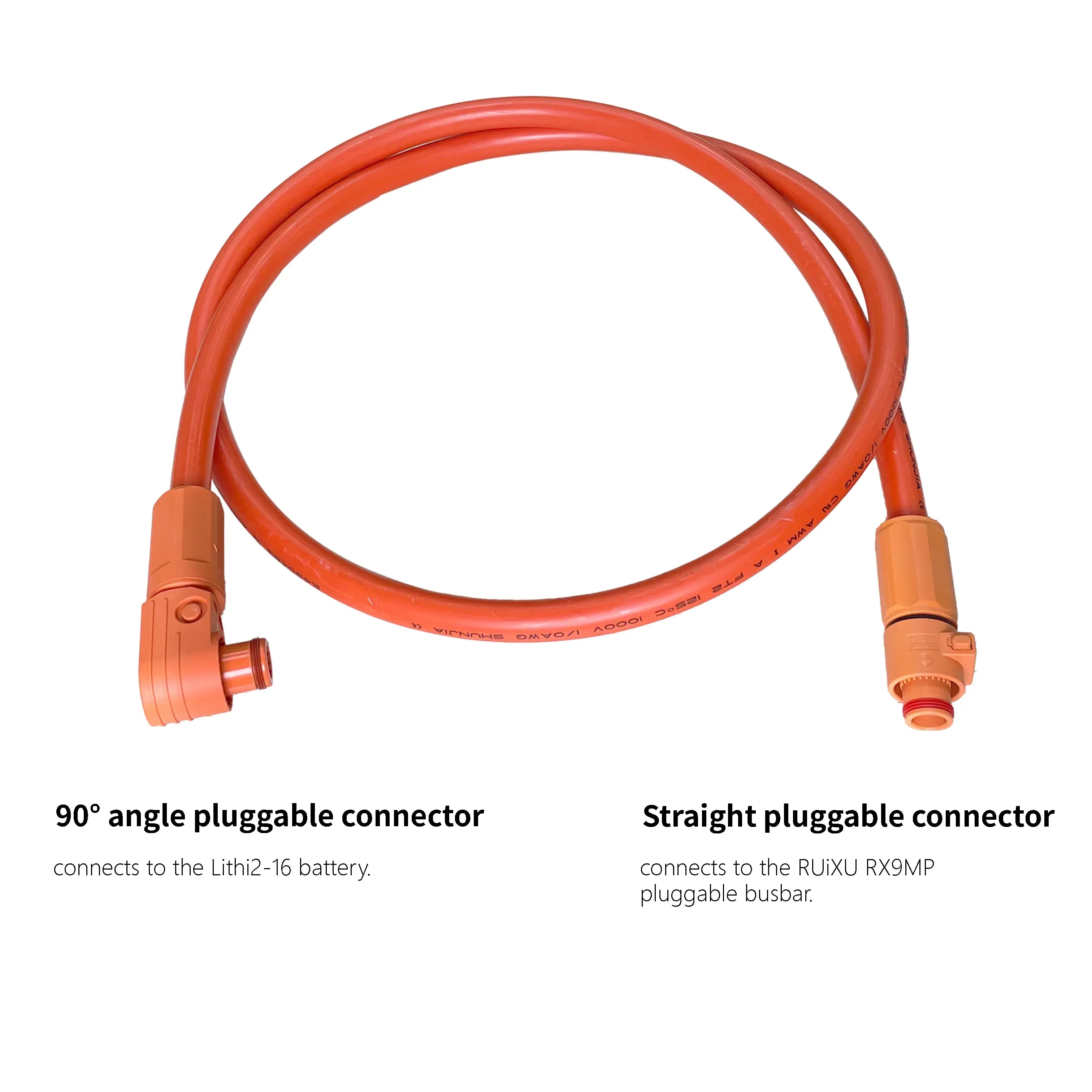 1/0 AWG cable for RUiXU RX9MP Busbar | Orange+ Black | One Pair - Green Vista Living