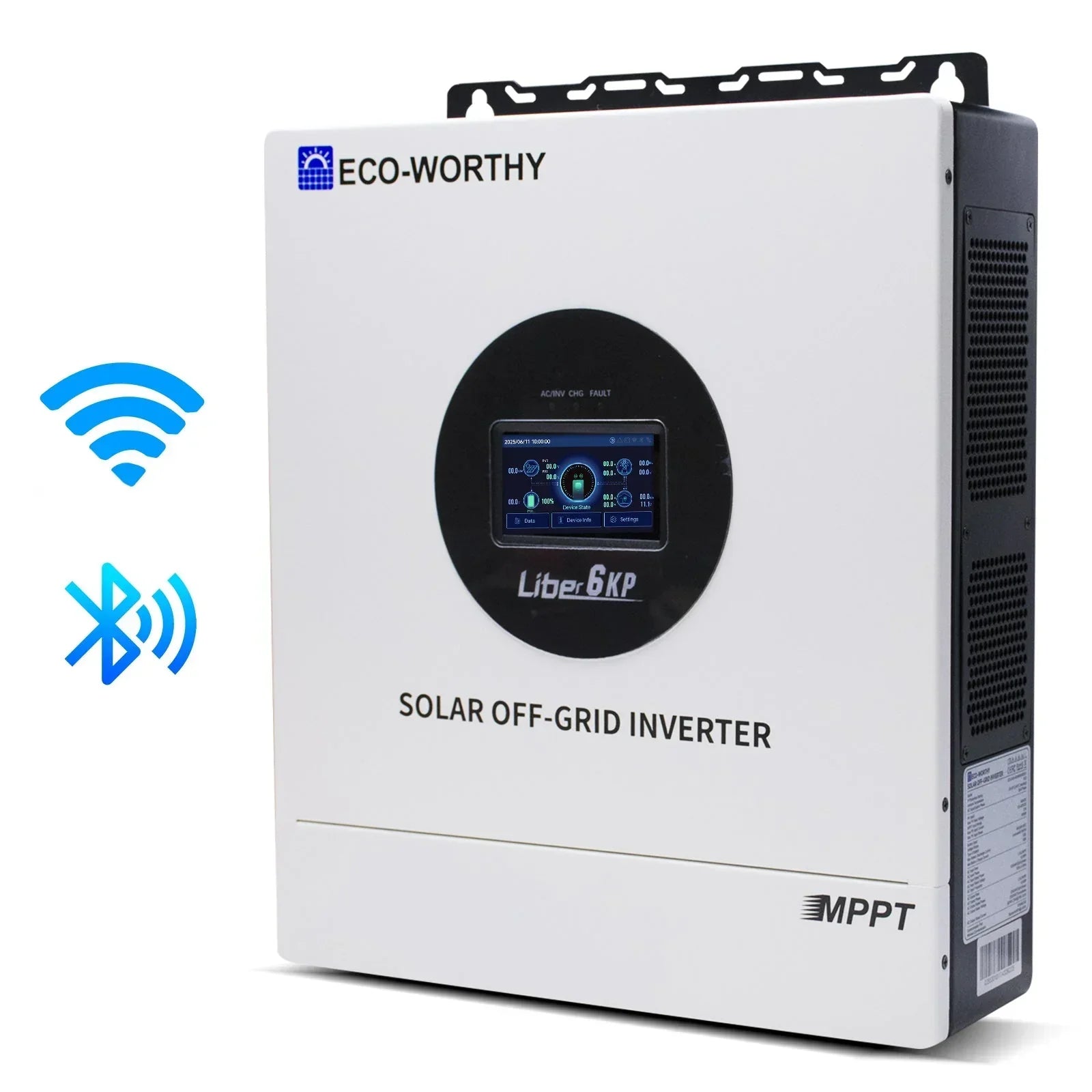 6KW Solar Off-grid Split-phase AIO Inverter, 48Vdc to 120Vac/240Vac, 9kW@500V PV Input Eco-Worthy