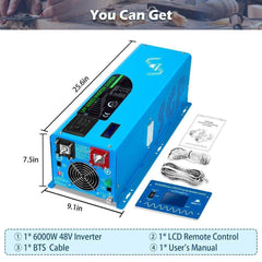 Sungold Power 6000W DC 48V Split Phase Pure Sine Wave Inverter With Charger - Green Vista Living
