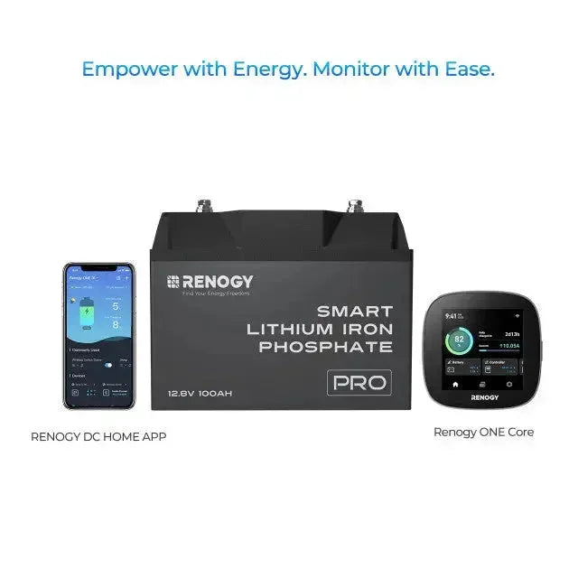 Renogy Pro - 12V 100Ah/200Ah Smart LiFePO4 Battery w/ Bluetooth & Self-Heating - Green Vista Living