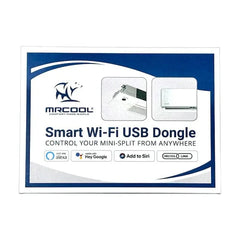 MRCOOL Smart Wi-Fi USB Dongle packaging for mini-split remote control via Alexa, Google, Siri