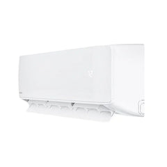 White wall-mounted inverter air conditioner with digital temperature display