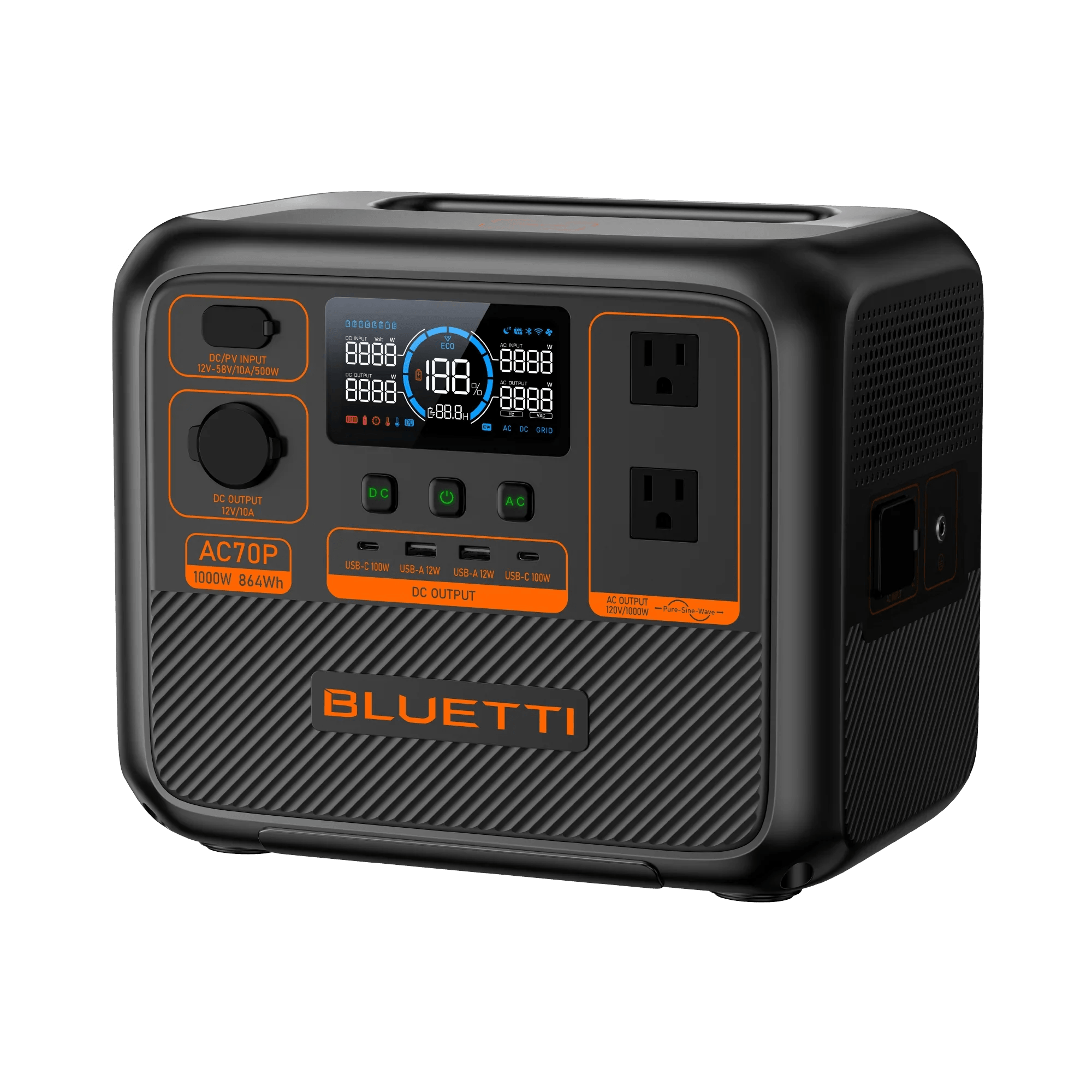 BLUETTI AC70P Portable Power Station | 1000W 864Wh - Green Vista Living